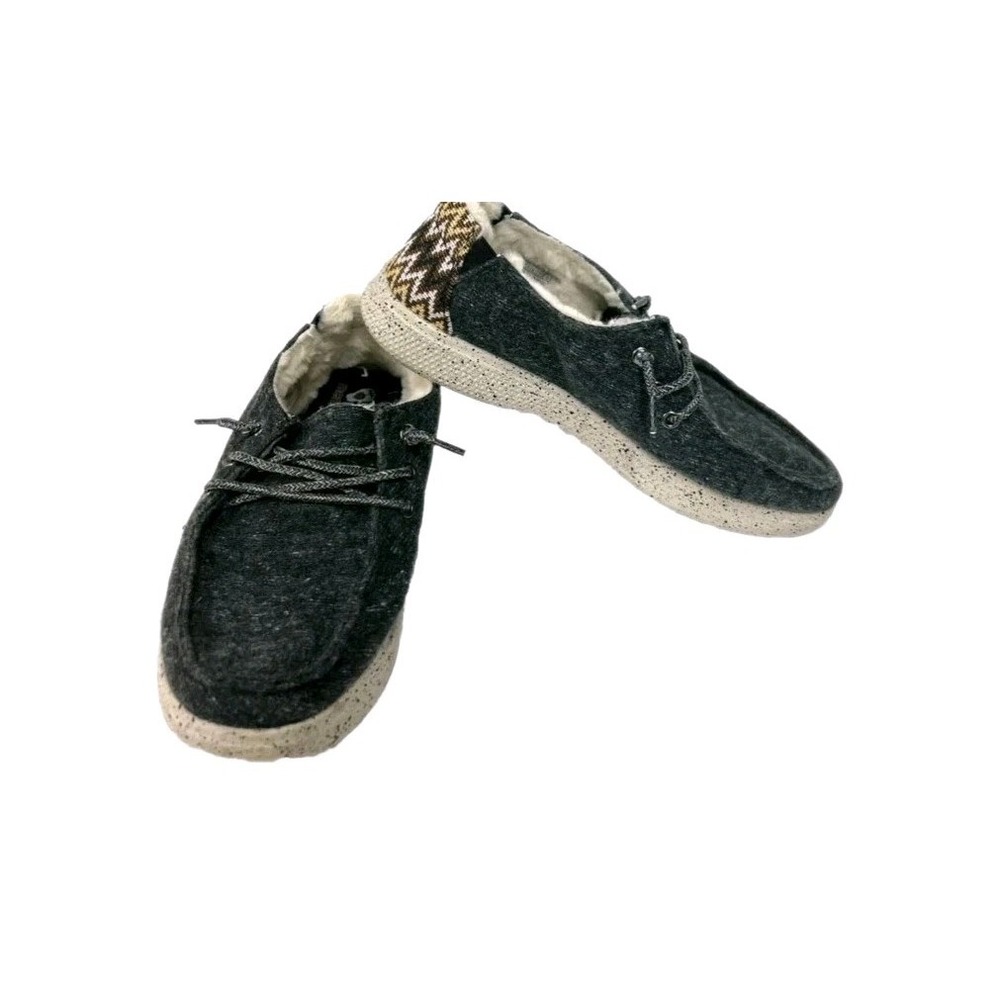 Bobs from Skecher's Dark Aztec Dark Gray Womens Size 6 Memory Foam Loafers Cozy